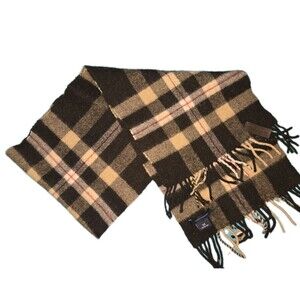 TOMMY HILFIGER 100% LAMBSWOOL MUFFLER NECKWEAR SCARF BLK Rd TARTAN PLAID